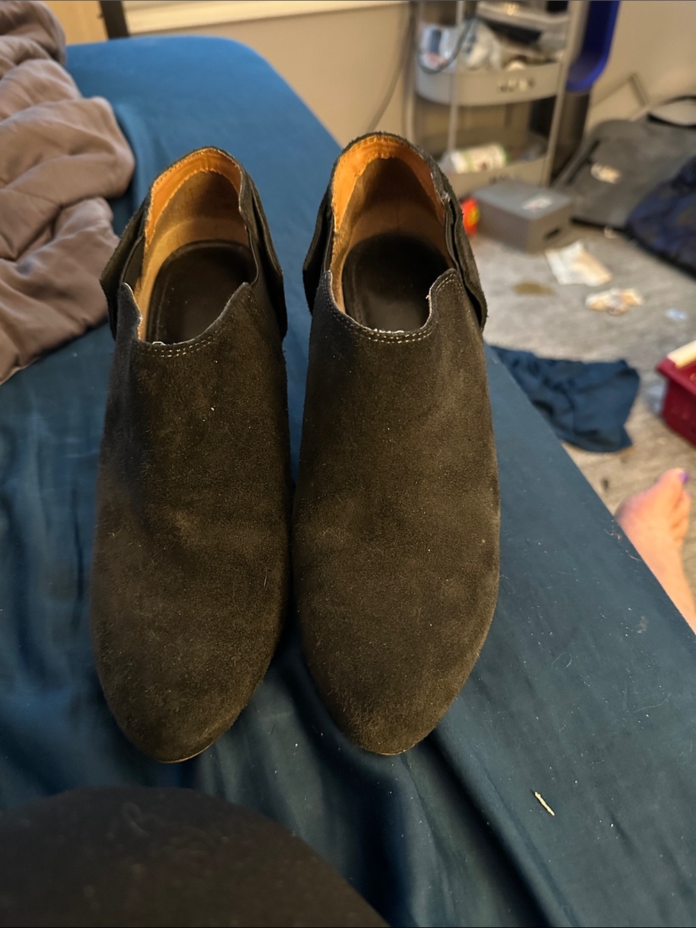 Women's Black Suede Ankle Booties — Sleek Everyday Style